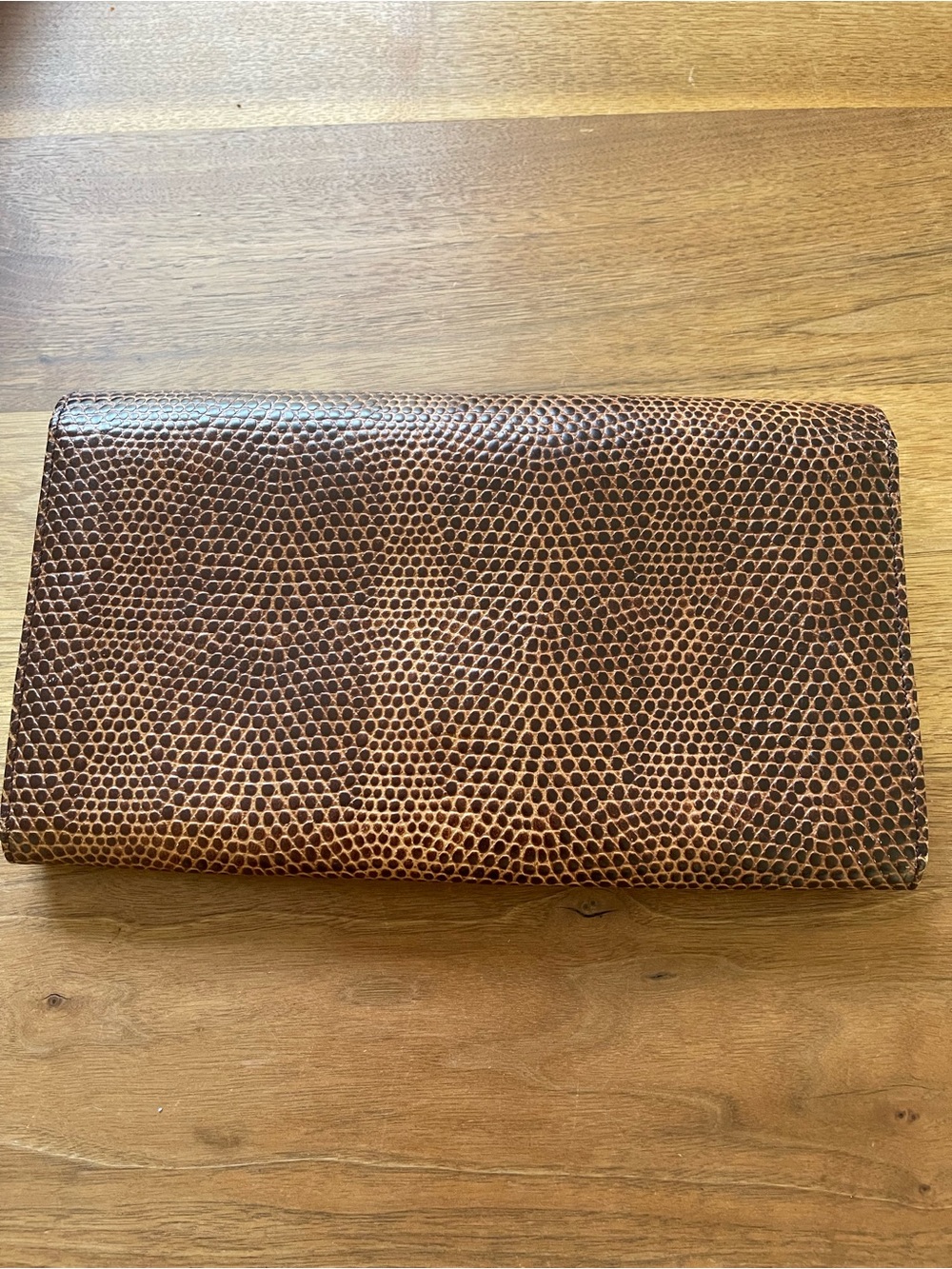 Smythson of the Bond Street snake Textured Leather Envelope travel Clutch wallet - Picture 4 of 16